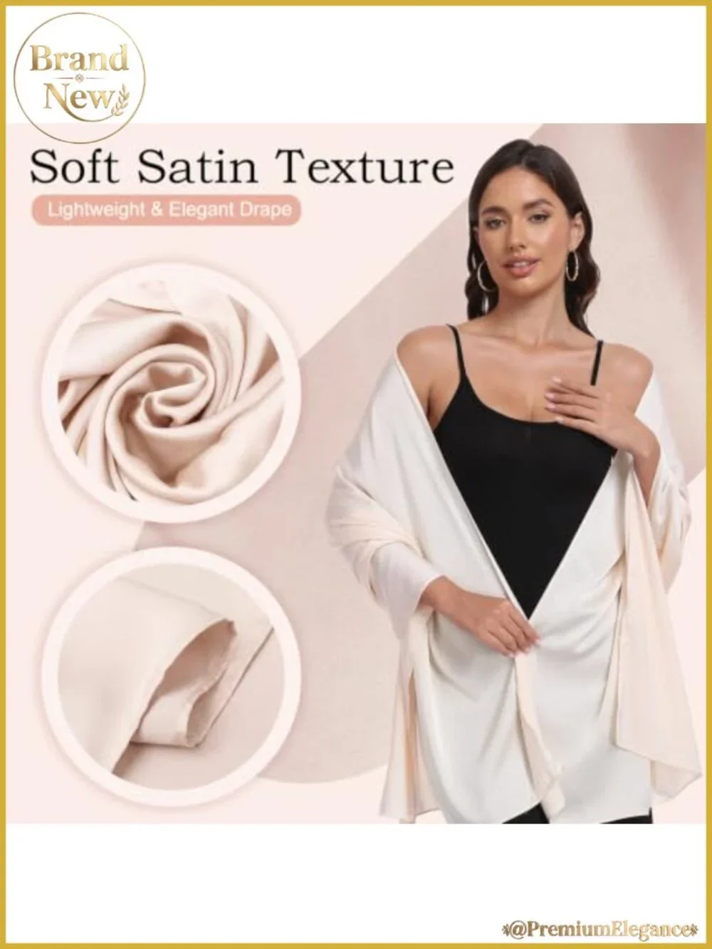 Satin Shawl Wrap Evening Dress Wedding Formal Women's